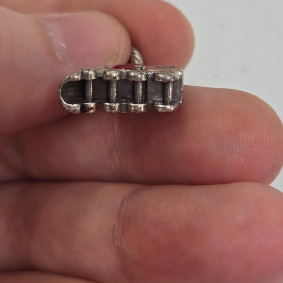 Brighton Tennessee Train Charm Dangle Chattanooga Heart Red Silver Tone - Picture 4 of 6